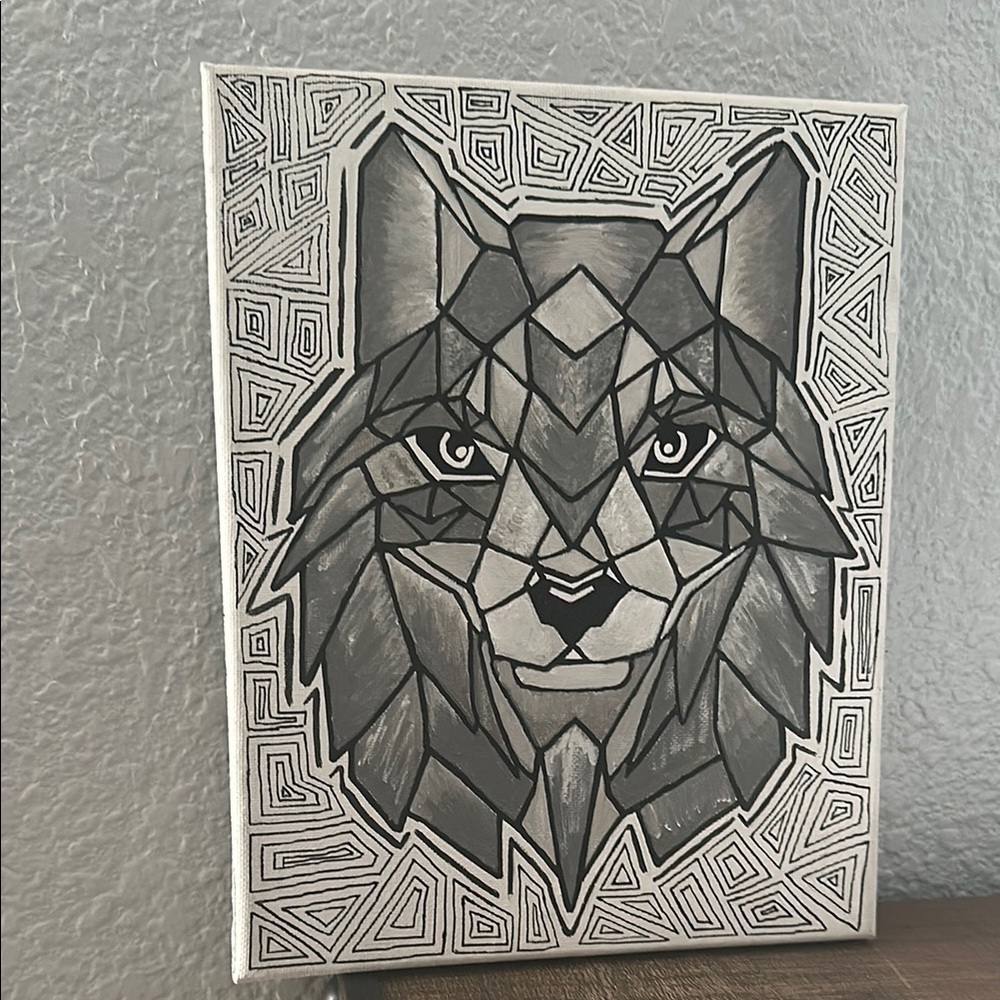 Geometric Wolf Canvas Art